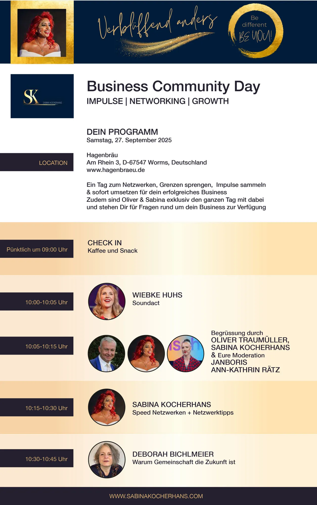 Programm des Business Community Day, Teil 1